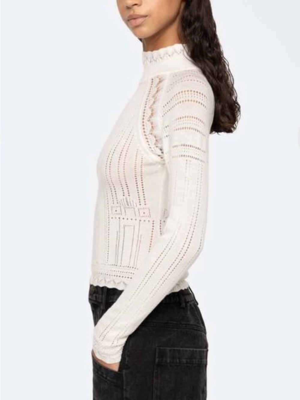 Sea New York Paxton Turtle Neck Romantic Bohemian Sz L - Picture 3 of 3